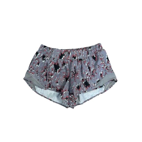 Lululemon Hotty Hot Short II *2.5"' Floral Flux Multi/Raceway Grey Running Gym 8 - Picture 2 of 12